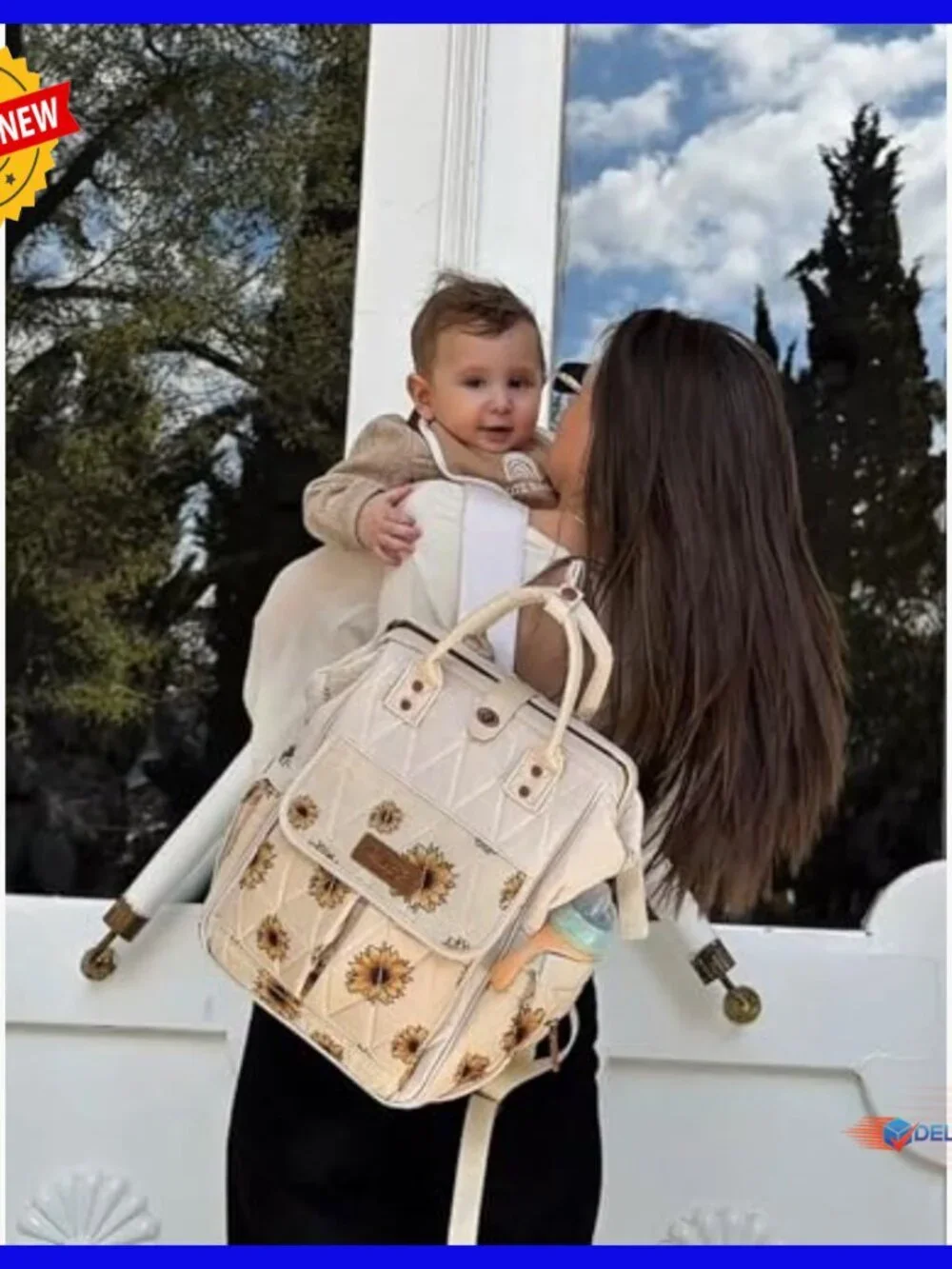 Western Style Diaper Backpack with Insulated Pockets and Changing Pad